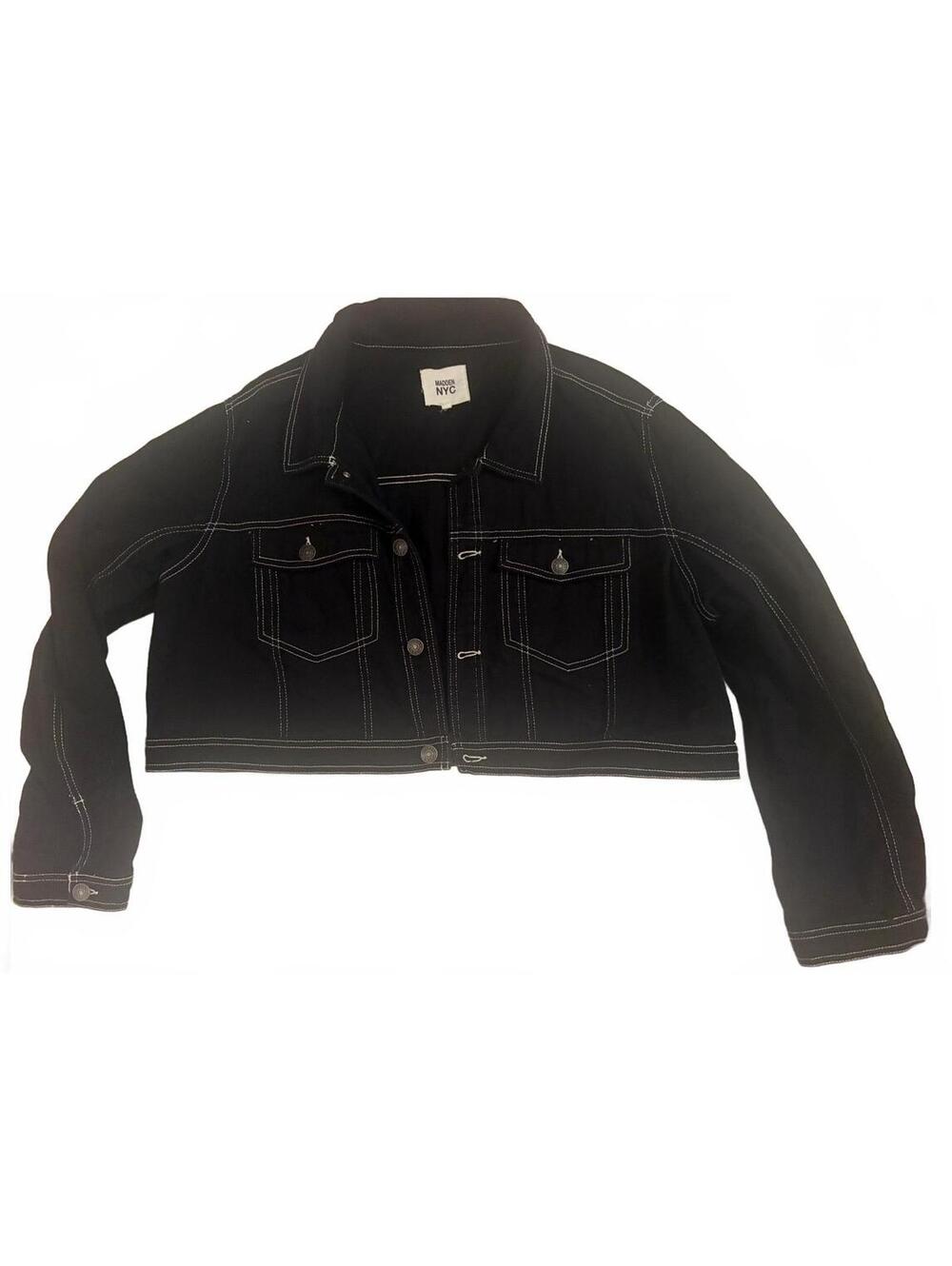Cool black cropped denim Madden NYC jacket